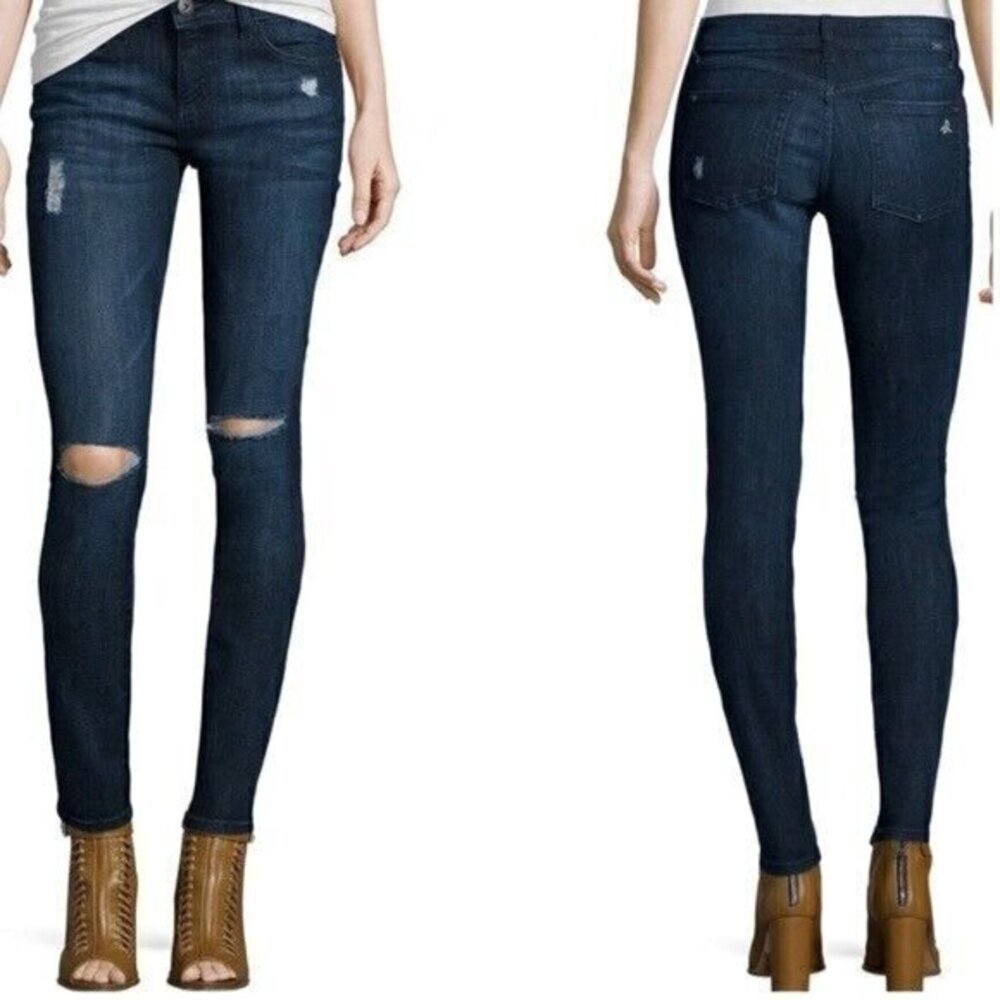 DL1961 Florence Instasculpt Skinny Jeans in Vortex Dark Wash Distressed
